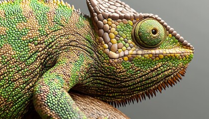 Obraz premium Closeup View of a Chameleons Detailed Skin Texture