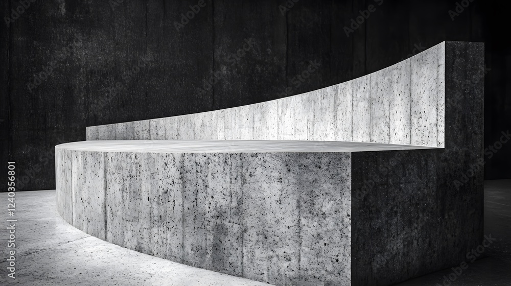 Poster Abstract Curved Concrete Platform Minimalist Architecture Design