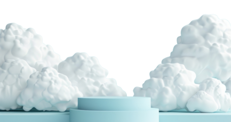 PNG clouds podium backdrop border, transparent background