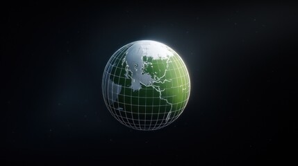 Digital Earth Globe in Dark Space