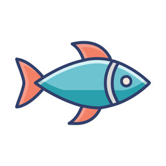 Fish sea animal isolated icon vector illustration graphic design in trendy flat style