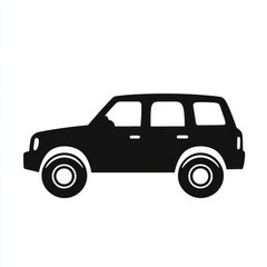 Fototapeta premium Silhouette of an auto vehicle icon in profile view, showcasing a classic car design for modern representations. Generative AI