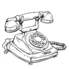 Engaging Telephone History Coloring Page for Kids Education