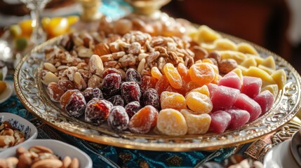 Dried fruits nuts sweets. Generative AI