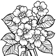 Lantana Flower Coloring Book Page Simple Multicolored Clusters for Creative Fun
