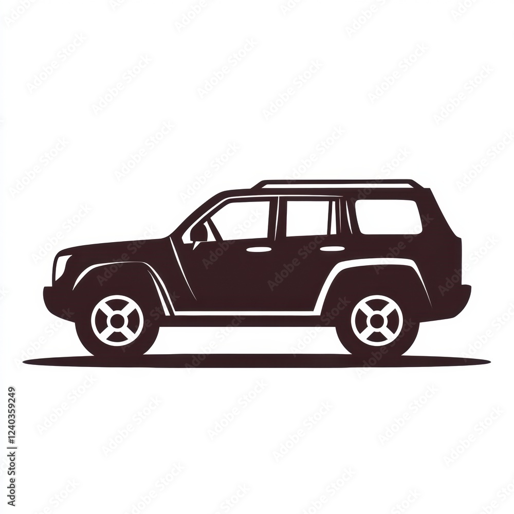 Aufkleber silhouette design of an auto vehicle with a rugged style suitable for various terrains in a minimali