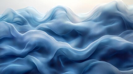 Obraz premium Abstract Flowing Blue Waves. Generative AI