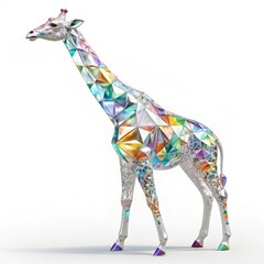 Obraz premium Crystal Giraffe on a white background