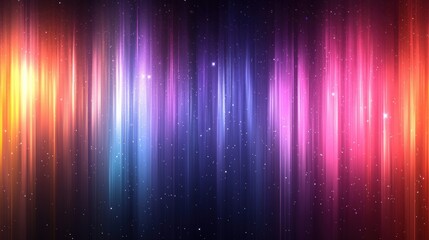 Abstract Colorful Vertical Light Streaks And Stars