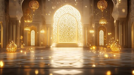 Grand archway with golden decor for holy celebration