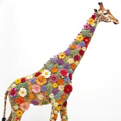 Floral Giraffe on a white background