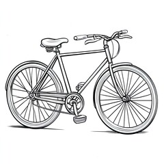 Colorful Bicycle Parts Illustration for Kids Coloring Book