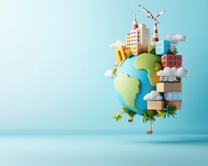 Naklejka premium A whimsical Earth inspiring global sustainability.