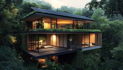 Eco-Friendly Modern House in Lush Rainforest
