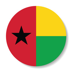 Fototapeta premium Flag of Guinea-Bissau. Flag icon. Standard color. Circle icon flag. Computer illustration. Digital illustration. Vector illustration.