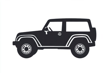 Silhouette of an all terrain vehicle in a dynamic off road stance, denoting adventure and exploration. Generative AI