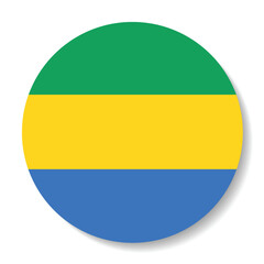 Flag of Gabon. Flag icon. Standard color. Circle icon flag. Computer illustration. Digital illustration. Vector illustration.