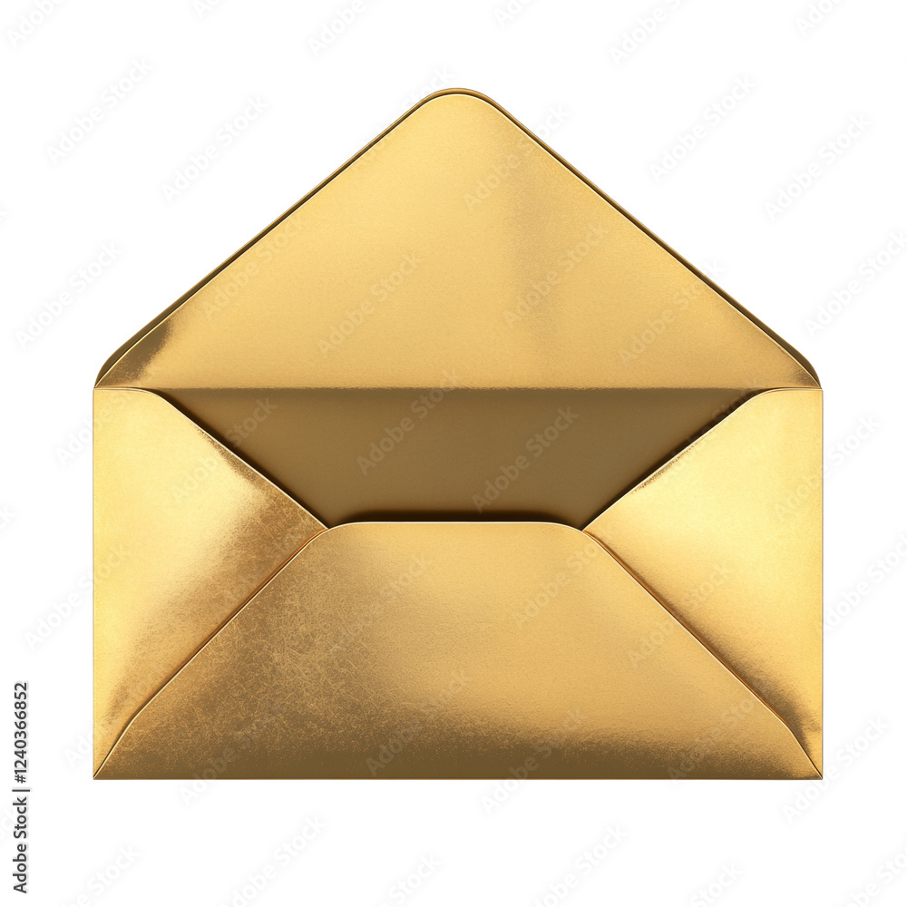 Poster a digitally rendered image of a partially opened gold envelope, suggesting a message of importance.