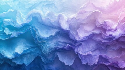 Fototapeta premium Layered Paper Creates Abstract Blue Purple Landscape