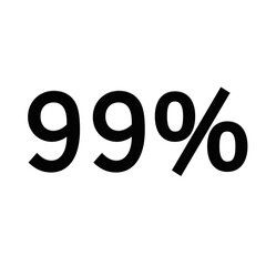 99% black text design on white background 