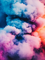 Explosion of Colorful Smoke in the Air