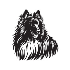 Bohemian Shepherd Silhouette - Dog Vector - Minimal Bohemian Shepherd Illustration.