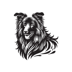 Obraz premium Bohemian Shepherd Silhouette - Dog Vector - Minimal Bohemian Shepherd Illustration.