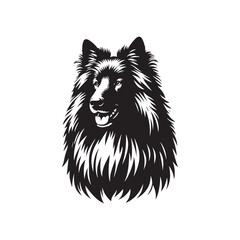 Bohemian Shepherd Silhouette - Dog Vector - Minimal Bohemian Shepherd Illustration.