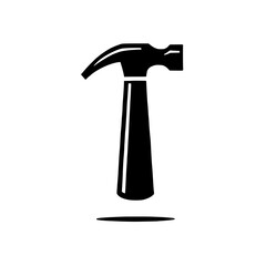 Hammer Icon: A classic claw hammer illustration, depicted in a simple yet bold black silhouette against a clean background. Ideal for construction, DIY, and tool-related projects. 