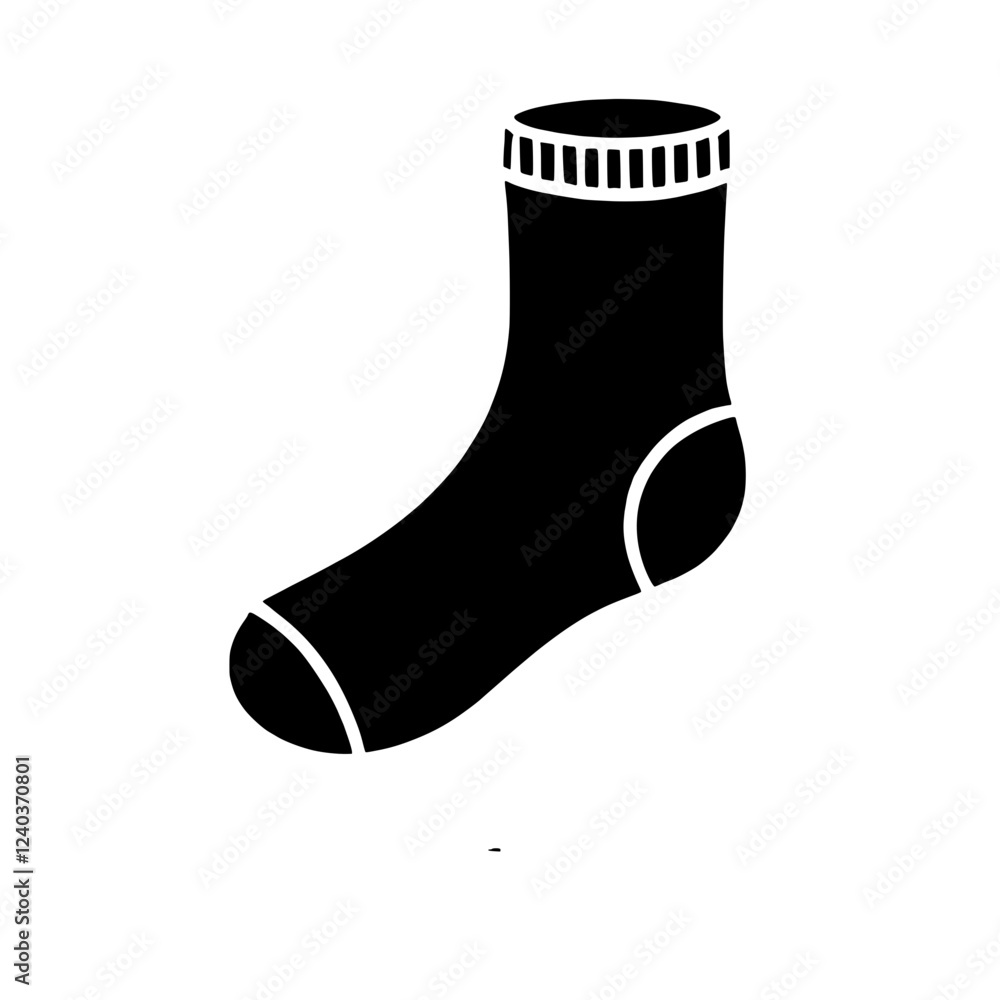 Poster single black sock icon: a simple, yet versatile vector icon of a single black sock, ideal for use in