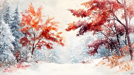 Winter Wonderland Trees Snow Covered Landscape