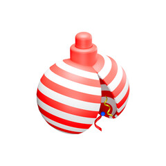 3D rendered illustration of new year ornament 