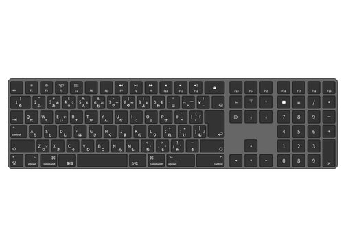 パソコンのキーボード 黒い JISキーボードのイラスト
