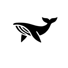Silhouette of a Whale: A striking silhouette of a whale against a clean, minimalist backdrop, capturing the majestic beauty and power of these ocean giants.