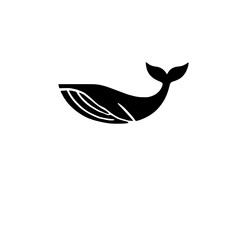 Whale Silhouette: A simple yet powerful silhouette of a whale, capturing the majesty and grace of these magnificent creatures. The bold black design stands out against the backdrop.