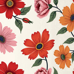 seamless background with flowers