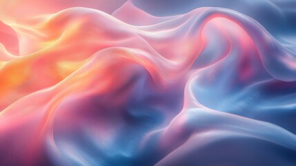 Fototapeta premium Pink and Blue Fluid Waves with Glowing Effects. Generative AI