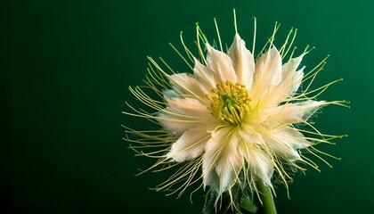 close up of Amimajus flower, green background, copy space 