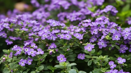 Fototapeta premium Mauve flowers blooming. Generative AI