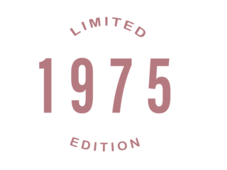 This vintage "1975 Limited Edition" design, perfect for a 50th birthday, features retro typography. This PNG with a transparent background, it’s ideal for t-shirts, mugs, cups, party invitations 