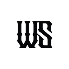 WS monogram logo design letter text name symbol monochrome logotype alphabet character simple logo