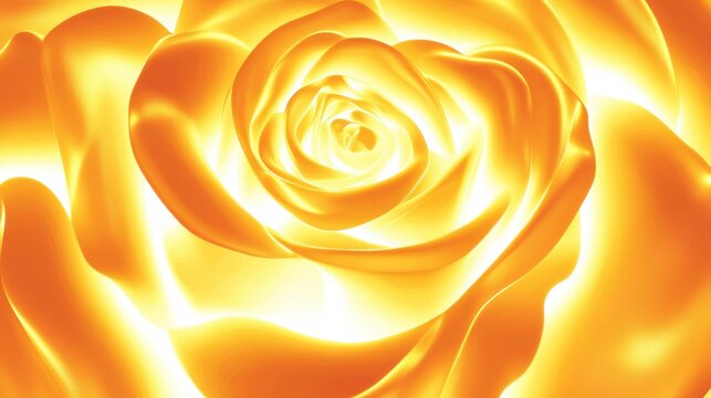 abstract rose petals, rose bloom design, digital rose image, floral digital creation, rose in vivid gold, abstract rose shape, exquisite rose image, golden rose illustration, beautiful rose art goold