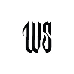 WS monogram logo design letter text name symbol monochrome logotype alphabet character simple logo