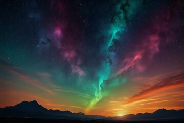 Fototapeta premium sunset over the mountains