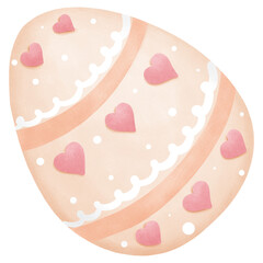 Colorful and decorated easter egg watercolor painted