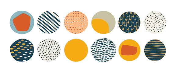 Set of abstract organic shape. hand drawn doodle art. vector blob
