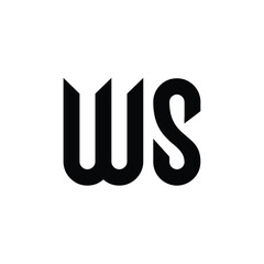 WS monogram logo design letter text name symbol monochrome logotype alphabet character simple logo