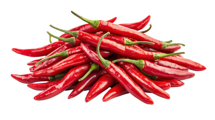 A vibrant pile of fresh red chili peppers, perfect for adding spice to culinary dishes.