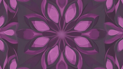 Stunning Purple Geometric Floral Design - Abstract Art Background