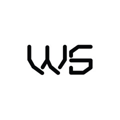 WS monogram logo design letter text name symbol monochrome logotype alphabet character simple logo